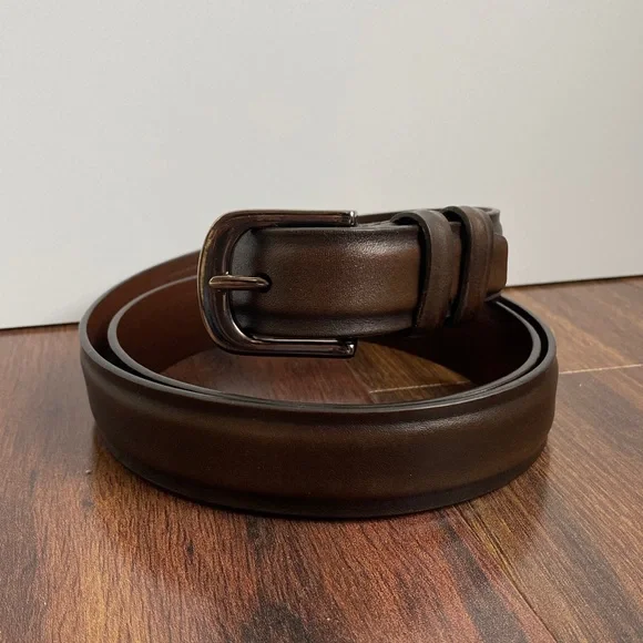 Thursday Men’s Refined Leather Belt Black Coffee Size 40 - Picture 3 of 9